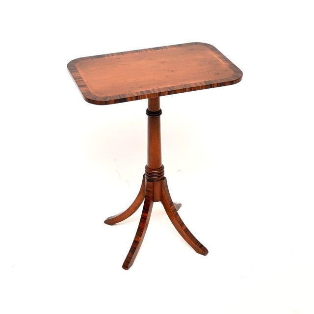 Wood Vintage Regency Inlaid Yew Wood Side Table, 1930 For Sale - Image 7 of 7