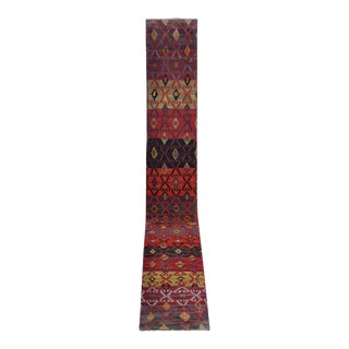 Vintage Striped Turkish Kilim Rug Runner 2'6'' X 22'8'' For Sale