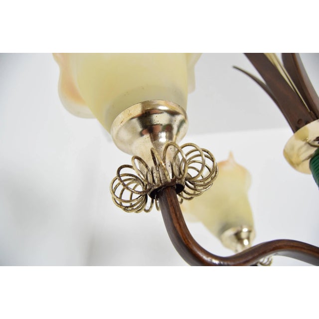 Wooden Chandelier, 1970s For Sale - Image 9 of 12