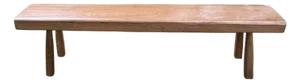 Solid Teak Wood Bench With Softened Edges and Sculptural Leg Form