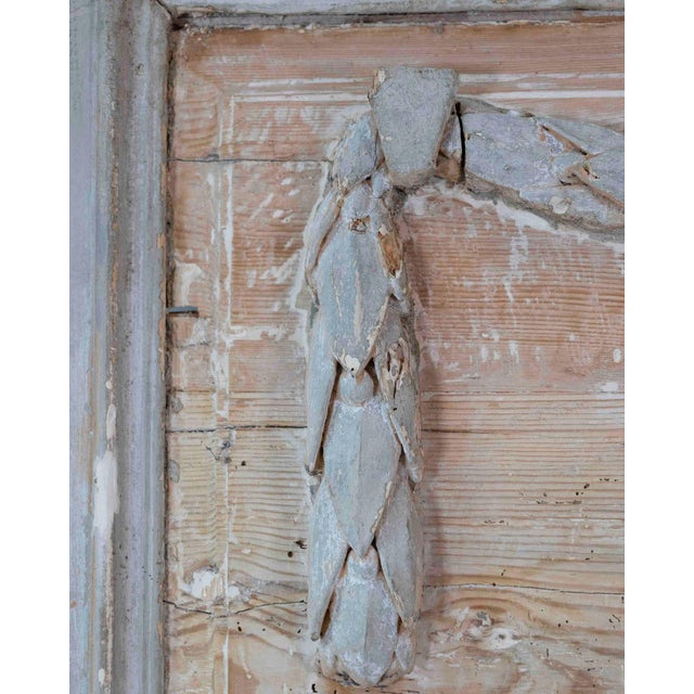 Wood Late 18th Century French Carved Boiserie Panel with Original Paint For Sale - Image 7 of 10