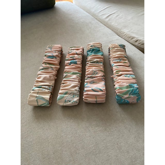 Mid-Century Modern 1980s Art Deco Pastel Fabric Curtain Tie Backs - Set of 4 For Sale - Image 3 of 5