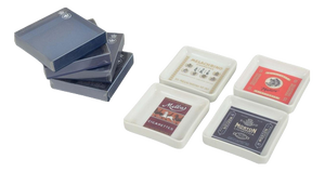 Vintage Danish Square Porcelain Ashtrays from Bing & Grøndahl, 1970s, Set of 4