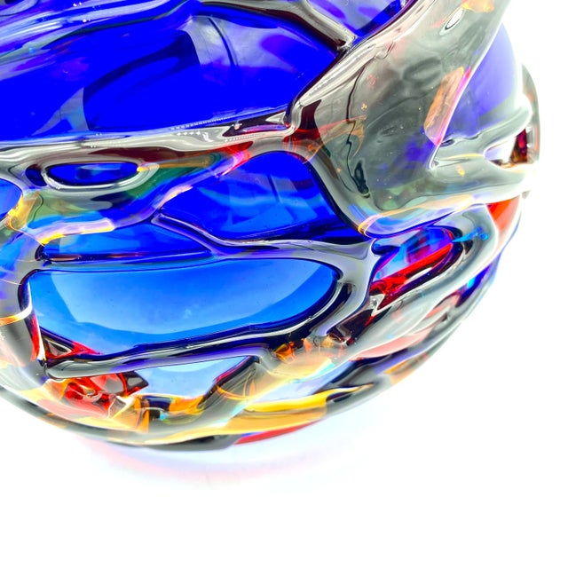Contemporary Round Blue Vase from YourMurano For Sale - Image 3 of 7