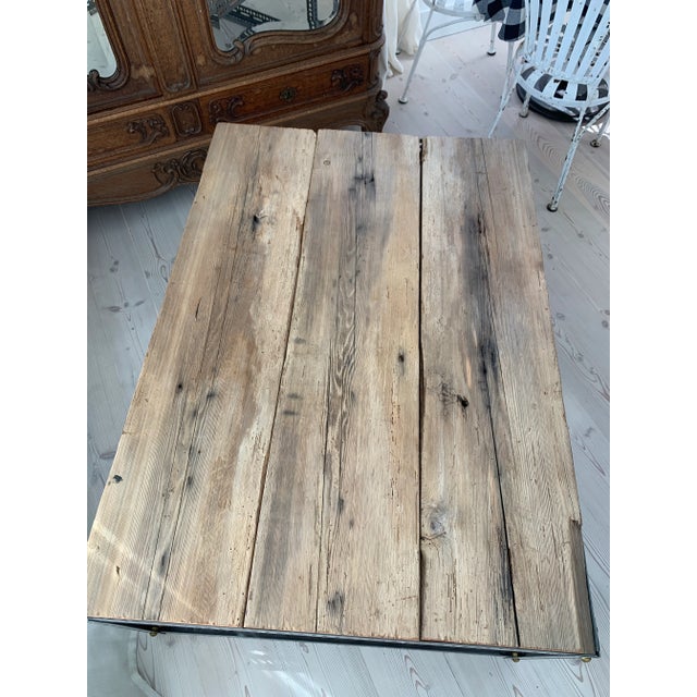 Mid 20th Century Rustic Industrial Coffee Table For Sale - Image 5 of 7