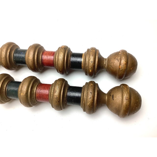 Antique Turned Wooden Croquet Stakes in Wonderfull Old Paint For Sale - Image 4 of 6