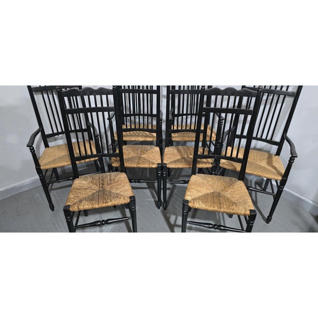 Arts and Crafts Dining Chairs, Set of 8 For Sale - Image 5 of 10