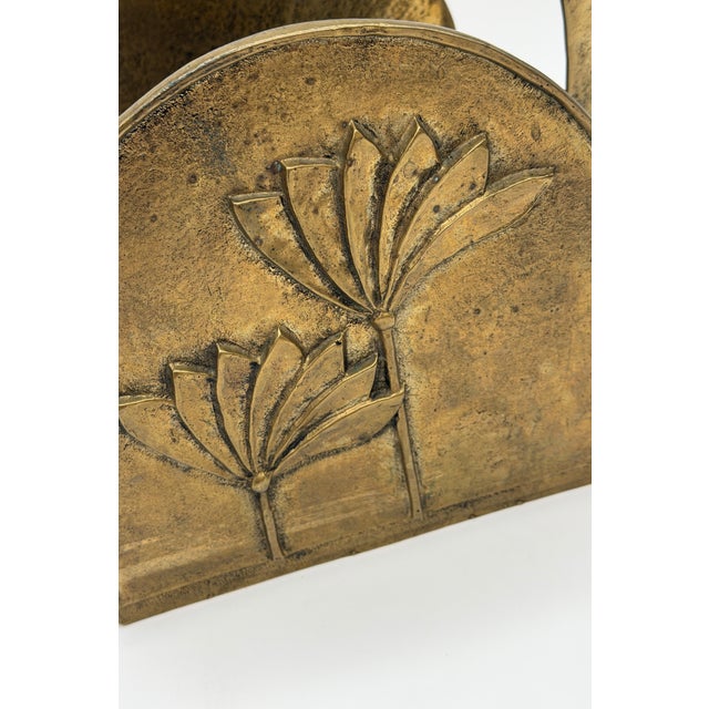 1920s Floral Brass Magazine Rack, 1920s For Sale - Image 5 of 9