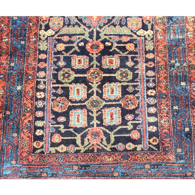 Antique Persian Hamadan Rug With Vibrant Geometric Floral Motifs 3'4 X 6'4 For Sale - Image 9 of 10