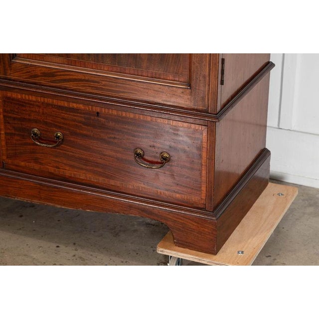 Large English Inlaid Mahogany Double Wardrobe, 1890 For Sale - Image 13 of 18