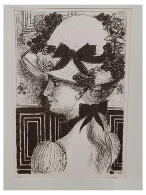 Paul Delvaux, Le Chapeau, 1900, Lithograph