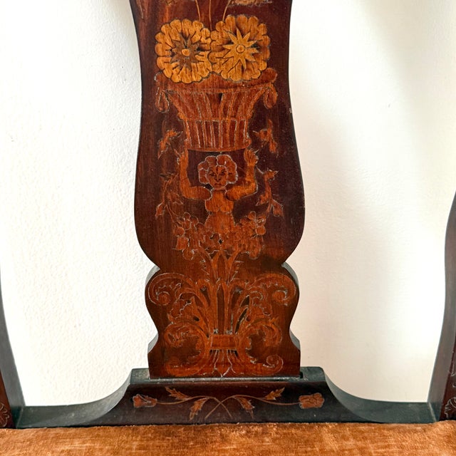 19th Century 19th Century Dutch Marquetry Inlaid Side Chairs, a Pair For Sale - Image 5 of 18
