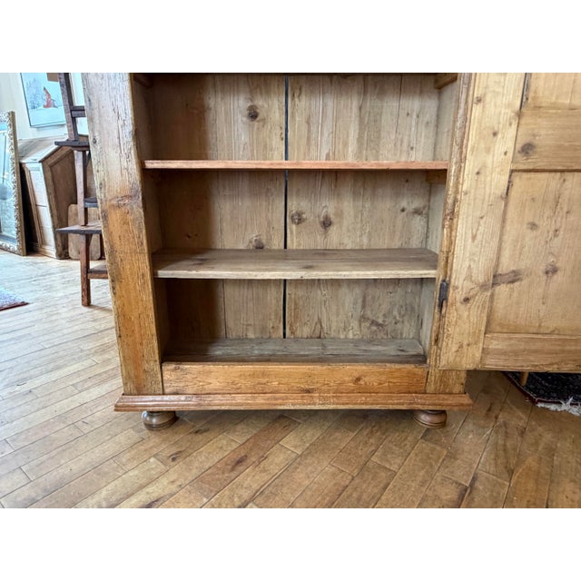Antique European Scrubbed Pine Pantry Cupboard For Sale - Image 9 of 11
