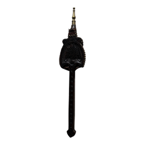 Early American Wood and Leather Bellows With Ornate Tooled Eagle