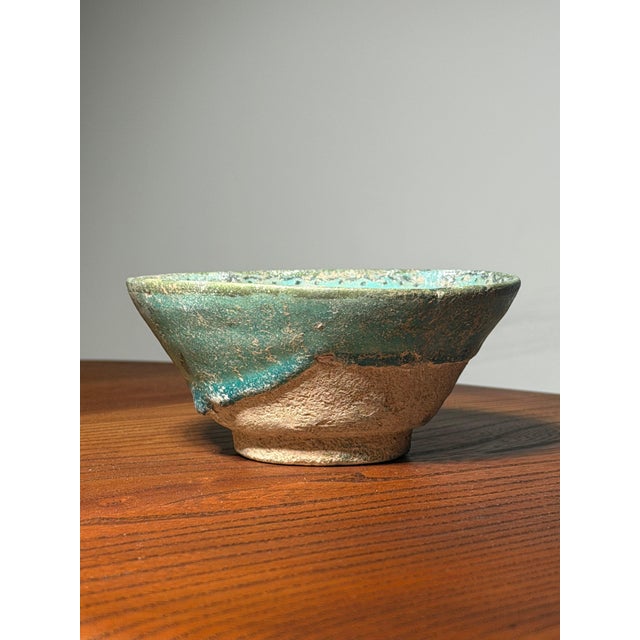 Ceramic Seljuk Turquoise Glazed Pottery Bowl For Sale - Image 7 of 15