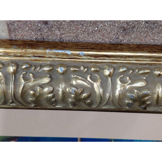 Wood Late 20th Century Framed Signed José María Mijares "Waiting Under the Moon" Mix Media For Sale - Image 7 of 12