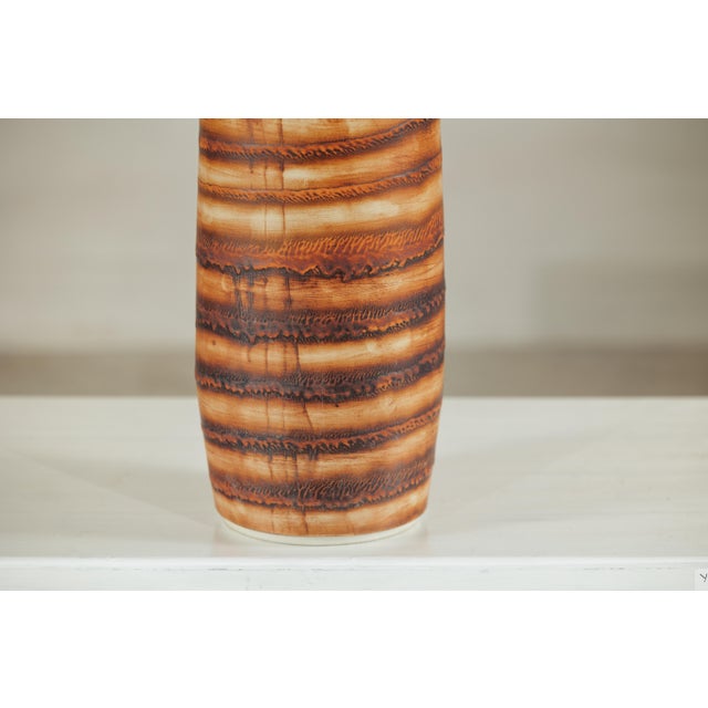 19th Century Tall Artisan Studio Ceramic Vase with Layered Earth-Tone Glaze For Sale - Image 5 of 18