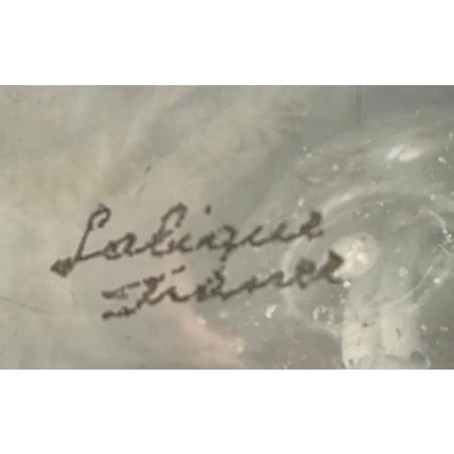 1930s Lalique French Art Deco Frosted Lead Crystal Lamp Sign in Script. For Sale - Image 10 of 10