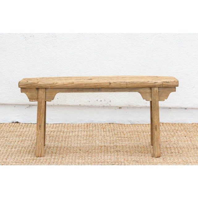 Oriental Countryside Wooden Bench For Sale - Image 4 of 7
