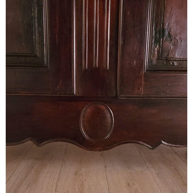 Large Louis XVI Style Walnut Armoire, France Circa 1840 For Sale - Image 10 of 11