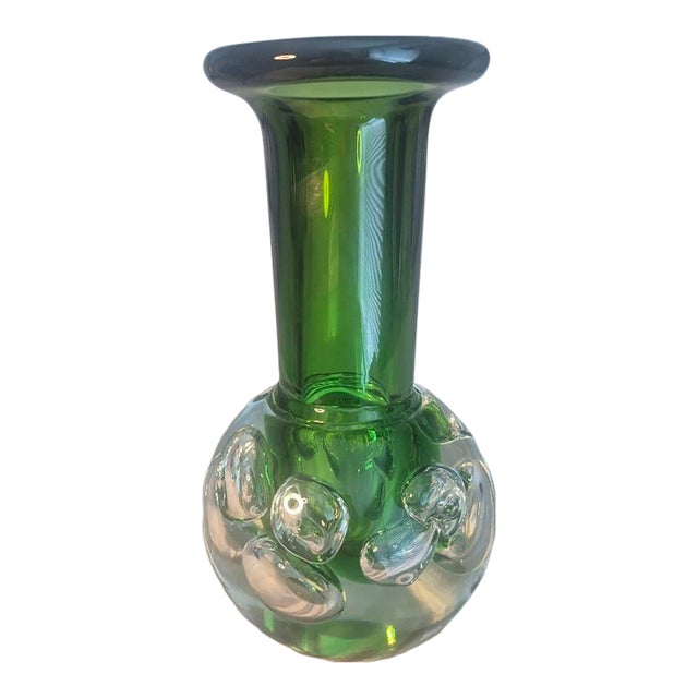 Vintage Mid-Century Modern "Sommerso" Art Glass Vase For Sale