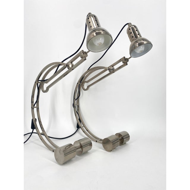 Art Deco Nickel-Plated AD11 Table Lamp attributed to Charles Martin for Woka Vienna, 1928 For Sale - Image 13 of 15