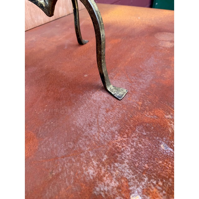 Gold Spanish Hand-Forged Iron Drinks Table With Dark Gold Patina For Sale - Image 8 of 14