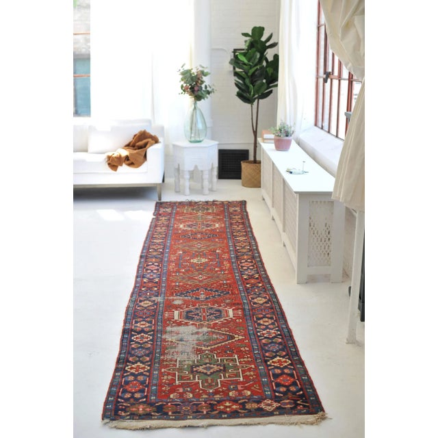 1930s Tribal Geometric Runner Rug , 3.1 x 13.10 For Sale - Image 11 of 11