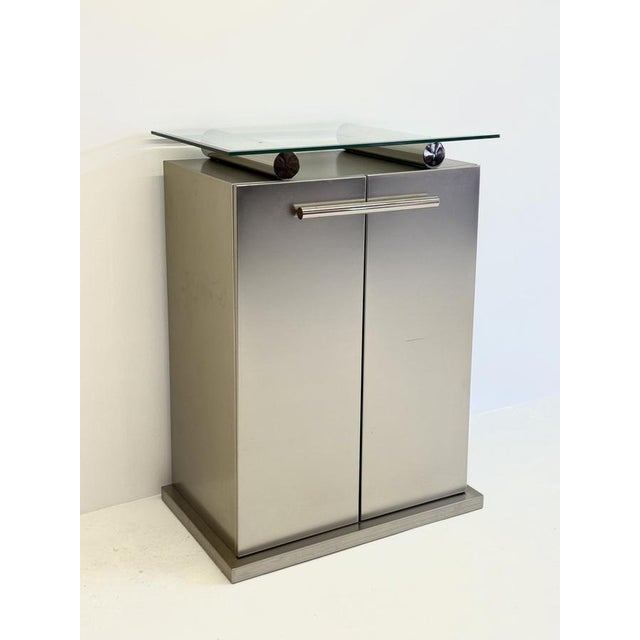 1980s Postmodern Aluminum Bar Cabinet from Belgochrom, 1980s For Sale - Image 5 of 16