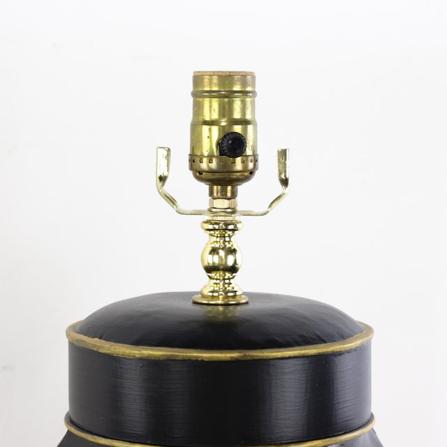 Pair of Vintage English Export Chinoiserie Hexagonal Tea Caddy Table Lamps No. 5 & 6 For Sale - Image 11 of 15