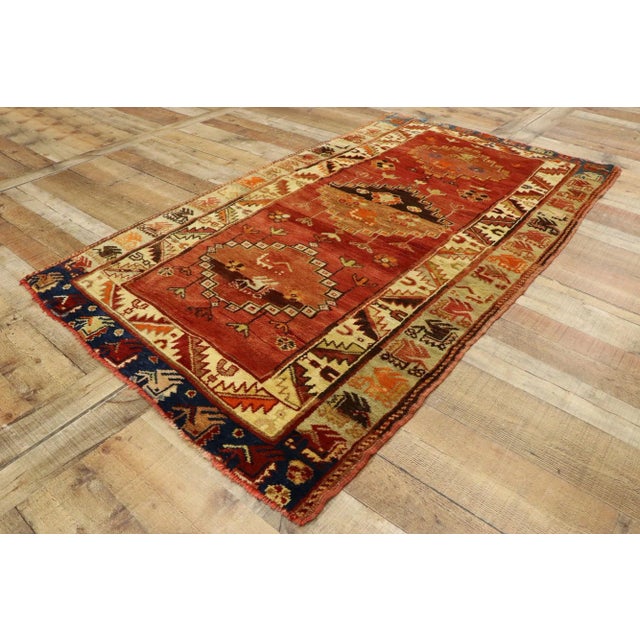 Brick Red Late 20th Century Vintage Turkish Oushak Rug - 03'07 X 06'04 For Sale - Image 8 of 9