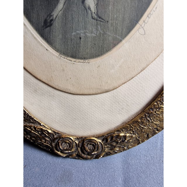 1920s Jean Gilles, Art Deco Woman with Doves, Engraving For Sale - Image 5 of 6