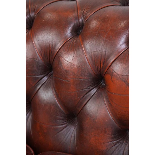 Chesterfield Three-Seater Sofa in Cowhide For Sale - Image 16 of 18