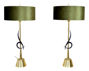 Large Mid-Century Modern Hollywood Regency Table Lamps from Rembrandt Lamp Company, USA, 1950s Set of 2