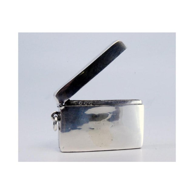 Plain Silver Matchbox with Two Compartments For Sale - Image 6 of 9