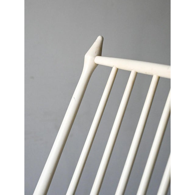1950s Vintage Scandinavian Rocking Chair in White Lacquered Wood from FDB, 1950s For Sale - Image 5 of 8