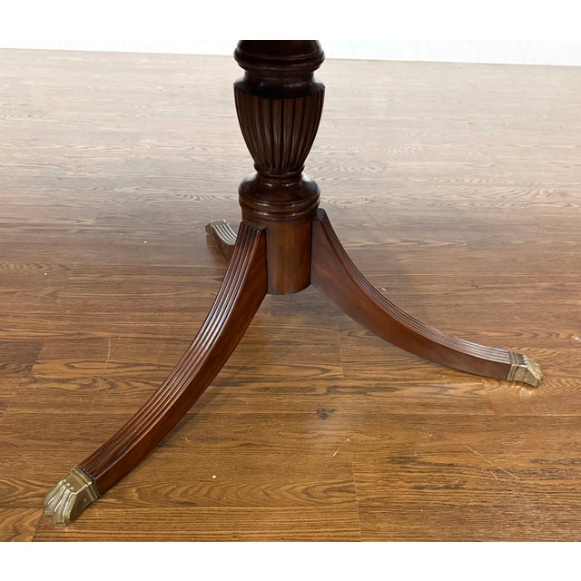 48” Round Mahogany Accent Foyer Table by Leighton Hall - Showroom Sample For Sale - Image 9 of 15