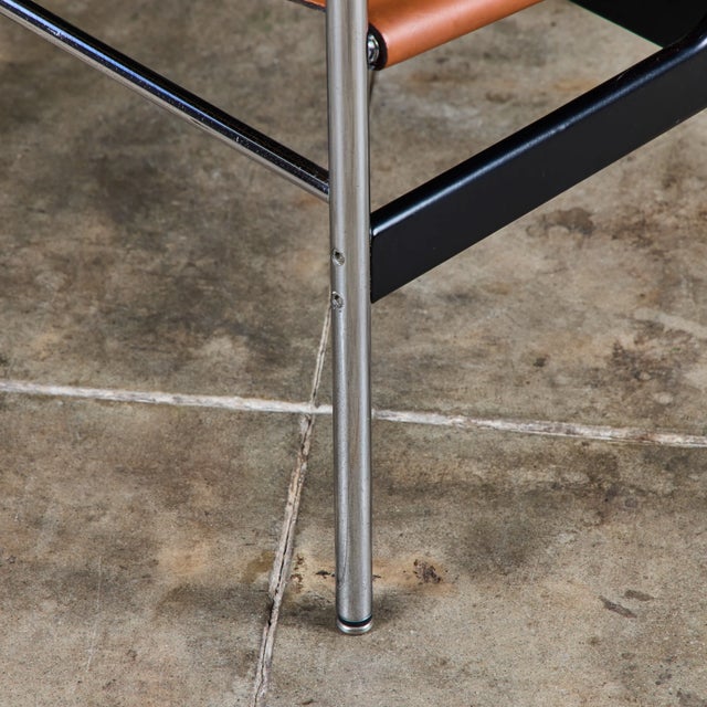 Charles Pollock Tan Leather Sling Chair for Knoll For Sale - Image 11 of 18