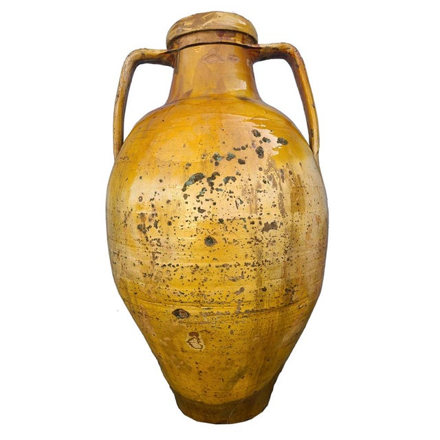 Goldenrod Sicilian Terracota Jar, 1890s For Sale - Image 8 of 8
