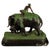 1920s Antique Cast Bronze Elephant Hunt Scene With Lion Antonio Amorgasti Belgium 1925 For Sale - Image 5 of 15