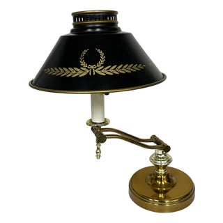 Vintage Tole Shade Student Desk Lamp For Sale