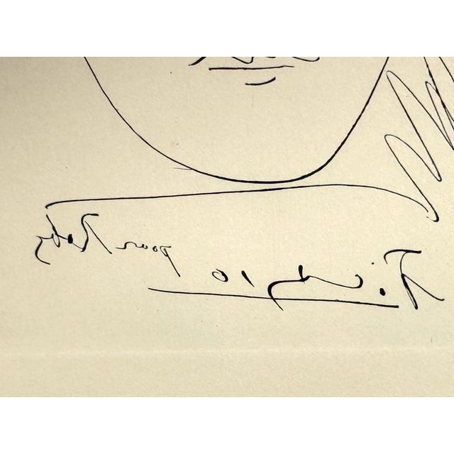Pablo Picasso 1960s Original Pablo Picasso Etching "Pour Roby" (L'Age De Soleil) Authenticated, Framed For Sale - Image 4 of 6