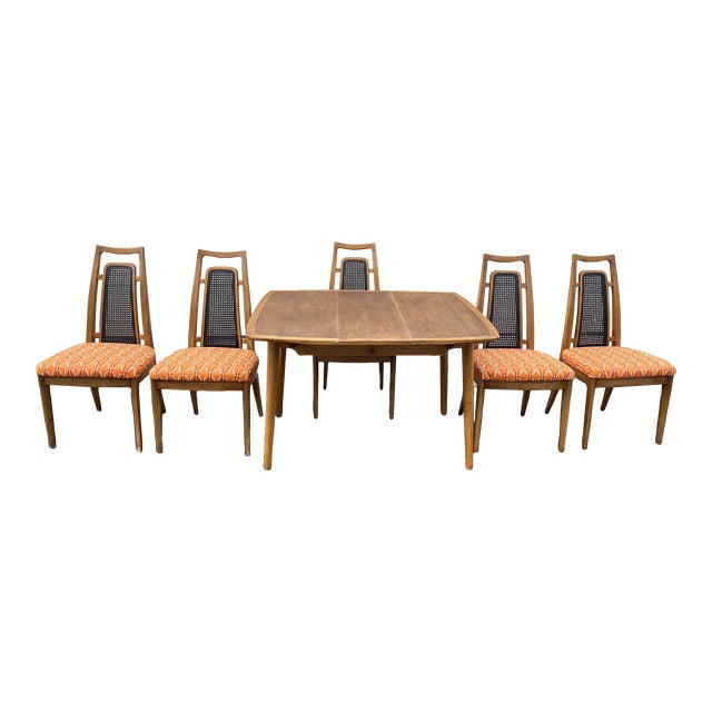 1960s Mid-Century Modern Drexel Heritage Meridian Dining Set - 6 Piece For Sale