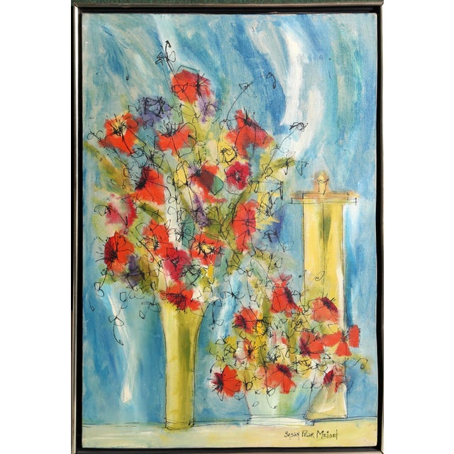 1960s Flowers 1, Susan Pear Meisel, Painting For Sale - Image 5 of 5