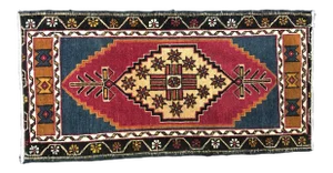 Vintage Bohemian Turkish Wool Rug- 1′8″ × 3′4″