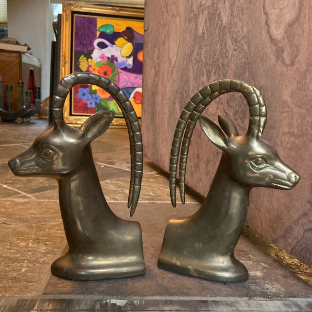 Vintage 1960's Rosenthal Netter Gazelle Bookends. Solid Brass, crafted in Korea. Excellent condition. Gorgeous sculpted...