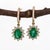 Sunburst Zambian Emerald Earrings W Natural Diamonds in 14k Solid Gold Ov 7x5mm- Set of 2 For Sale - Image 4 of 6