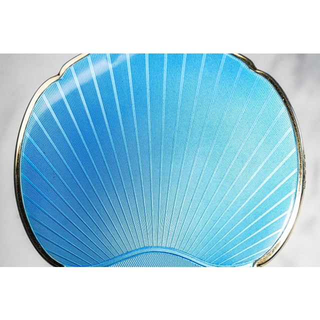 1930s Amazing Antique Guilloche Enamel Sterling Silver Mirror & Brush Set Boxed London 1930 Art Deco Luxury For Sale - Image 5 of 17
