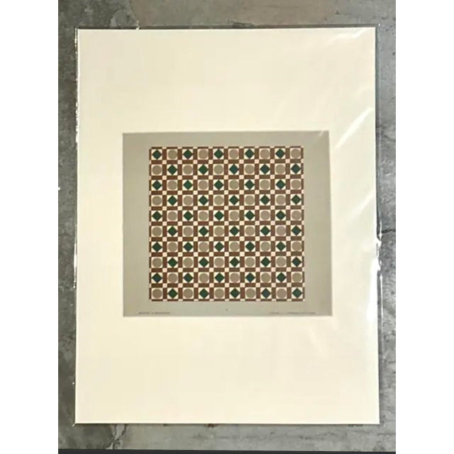 Vintage Geometric Tile Design Serigraph For Sale - Image 12 of 12