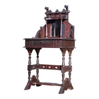 Antique 19th C. Victorian Aesthetic Eastlake Maritime Marine Office Desk For Sale